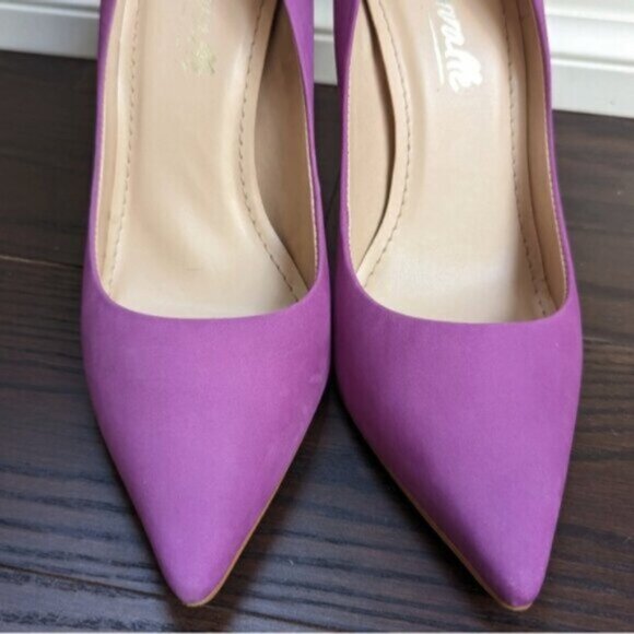 L'Intervalle purple leather stilletto pointed toe heels - Picture 4 of 8